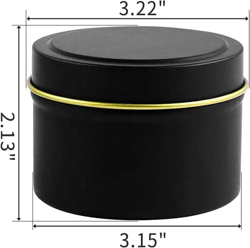 Miniatura 2 de Bunhut Latas de velas de 8 onzas con tapas, paquete de 24 tarros de velas vacías para hacer velas, recipientes de velas de metal negro a granel