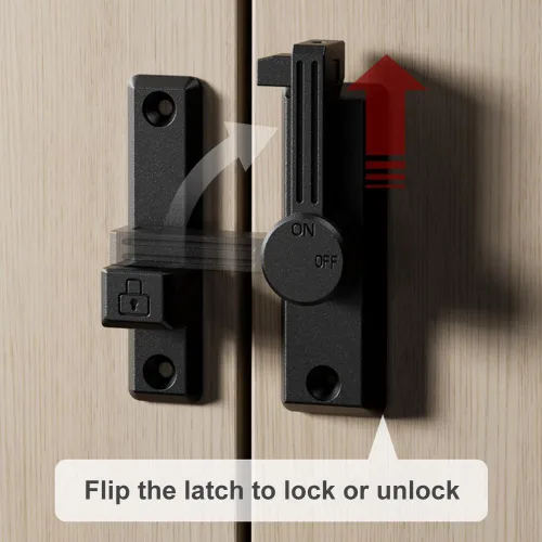 Miniatura 3 de ETEKJOY Cerradura de cierre abatible de 90/180 grados de apertura izquierda/derecha deslizante/oscilante para puerta de seguridad del hogar