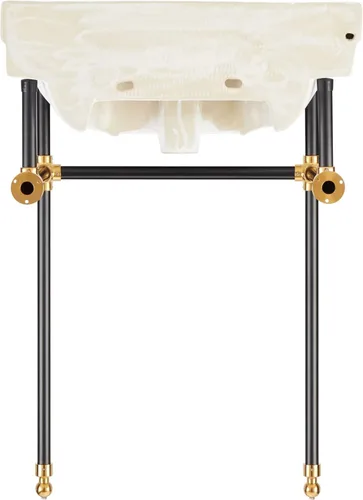 Miniatura 4 de Signature Hardware 480510 Cierra - Lavabo de baño con consola de porcelana vítrea de 24-1/4 pulgadas con 3 orificios para grifo en centros de 8