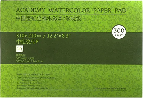 Miniatura 10 de MEEDEN Bloque de papel de acuarela de algodón de 8.3 x 12 pulgadas, papel de acuarela de superficie lisa, prensa caliente, 140 libras/300 gsm, 20