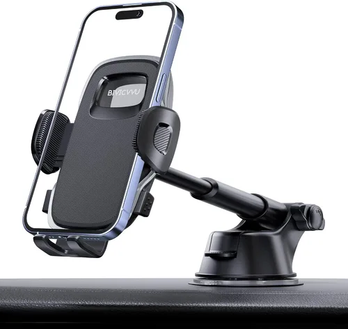 Miniatura 9 de Soporte de teléfono para automóvil, soporte para parabrisas de salpicadero de automóvil, brazo telescópico ajustable de 360° (4.8-7 pulgadas)