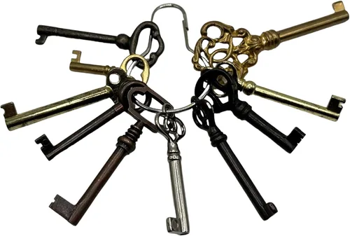 Miniatura 4 de Juego de llaves de esqueleto universal, funciona solo con orificios de cerradura de 1/2 pulgada, llaves vintage genéricas de barril hueco