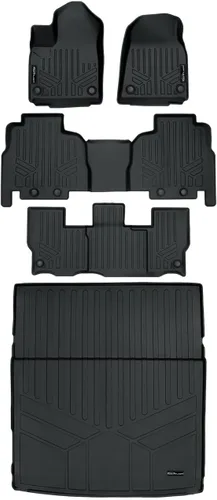 Miniatura 19 de SMARTLINER Juego de alfombrillas de 3 filas de ajuste personalizado para todo tipo de clima, compatible con Jeep Grand Wagoneer 2022-2025