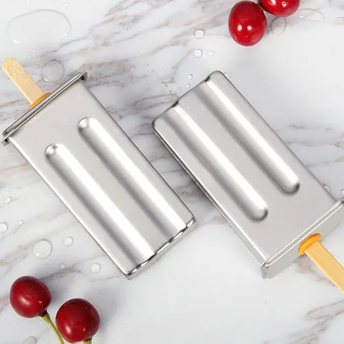 Miniatura 8 de Moldes de paletas de acero inoxidable, juego de 6 moldes para hacer helados, moldes de paletas caseras reutilizables de metal con palos y bolsas