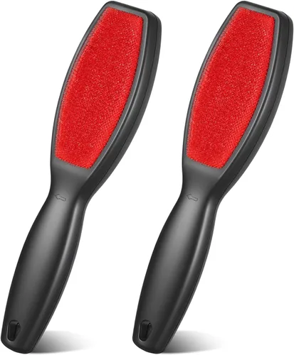 2 cepillos de pelusa para ropa, cepillo removedor de pelusa de doble cara, cepillo reutilizable para eliminar pelo de mascotas y cepillo de limpieza