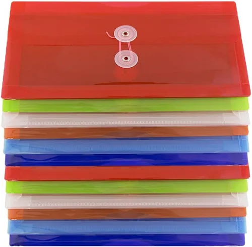 Miniatura 63 de Fundas de plástico con cierre de botón y cordel para guardar documentos (12 fundas de tamaño carta), de JAM Paper, Amarillo