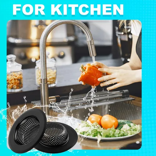 Miniatura 7 de Colador de drenaje de fregadero, 2 coladores de fregadero de cocina, coladores de fregadero de acero inoxidable de 4.5 pulgadas de diámetro