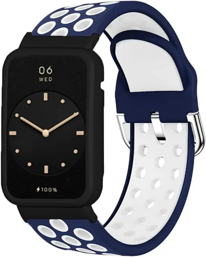 Miniatura 7 de Senter Correa de silicona suave de repuesto compatible con Huawei Band 7 Pro Smart Watch Gris/Verde