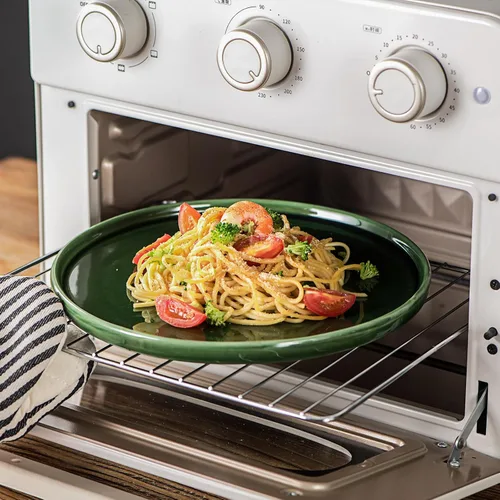 Miniatura 5 de vicrays Juego de platos de cena de cerámica - Platos de porcelana de 10 pulgadas planos para bistec, pasta, pizza, para el hogar, fiesta, Verde