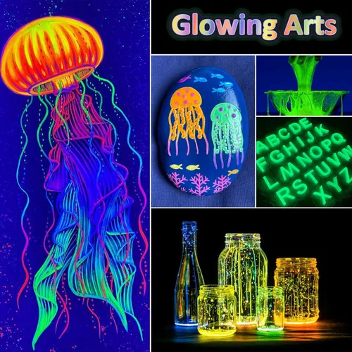 Miniatura 2 de Polvo que brilla en la oscuridad, pigmento luminoso de mica en polvo para resina epoxi, tinte fluorescente glo para pintura artística, esmalte