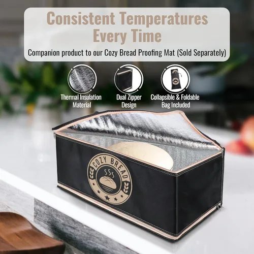 Miniatura 4 de Caja de fermentación Cozy Bread® Compatible con esterilla de fermentación de 10" x 21" (esterilla térmica no incluida) Marca de EE. UU