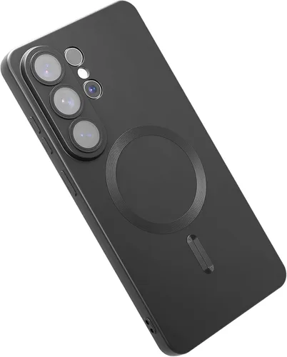 Miniatura 53 de Funda magnética para Samsung Galaxy S22 Ultra, silicona suave, delgada, antiarañazos, con protección de cámara, compatible con MagSafe, color negro