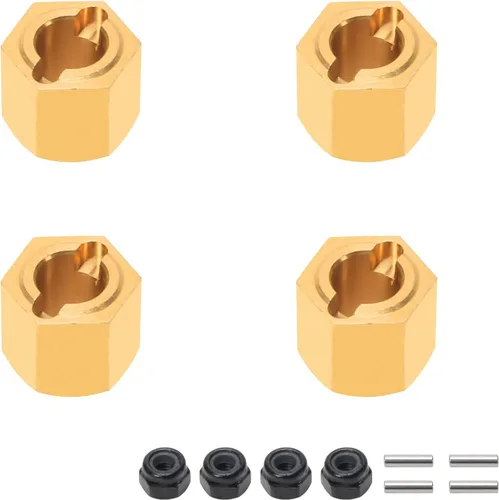 RCAWD Adaptador de cubo hexagonal de rueda de latón completo H7* 0.244 in extendido 0.079 in para 1/24 FMS FCX24 piezas de actualización
