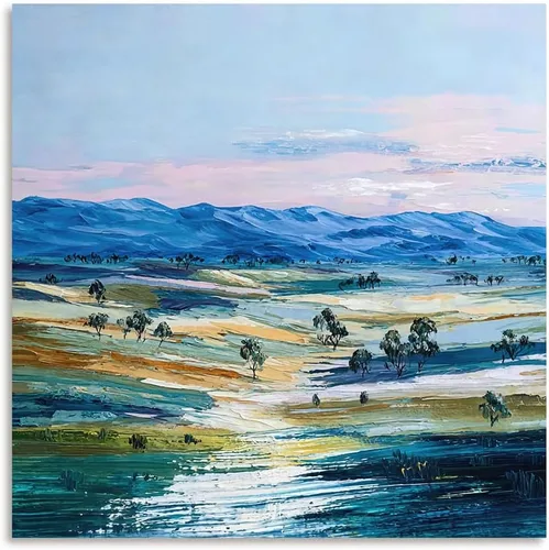 ATELIYISHU Lienzo decorativo para pared, imágenes al aire libre, arte de pared, impresionismo, paisaje de naturaleza serena, pintura al óleo para