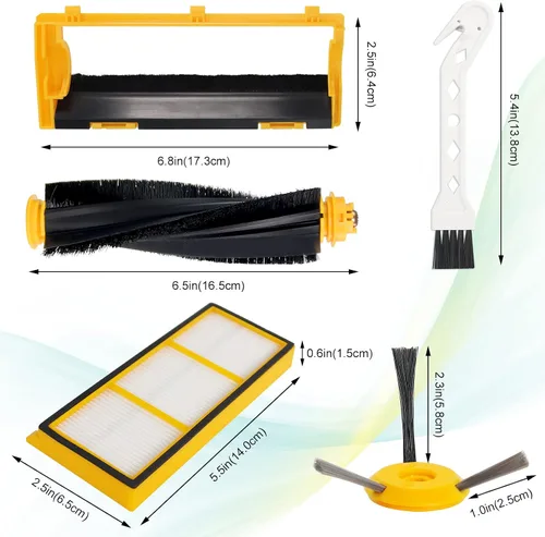 Miniatura 2 de Piezas de repuesto Techecook para robot aspiradora Shark ION RVFFK700 y RVSBK700 Cepillos laterales y filtros aptos para Shark RV700 RV720 RV750