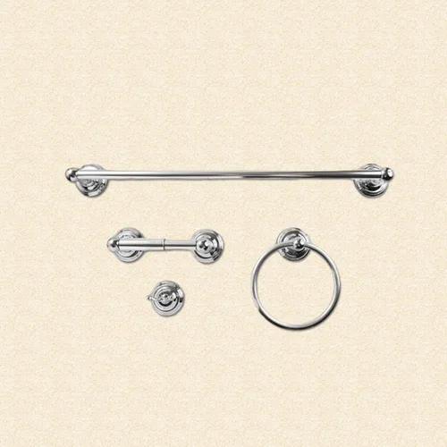 Miniatura 3 de SENTO ROBIKI - Juego de accesorios de baño modernos plateados, incluye gancho para bata, soporte para papel higiénico, toallero, barra de toalla