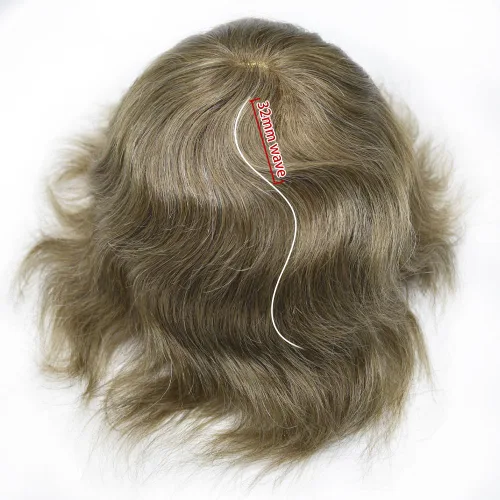 Miniatura 6 de Toupee para hombres Piezas de pelo suizo encaje Real Cabello humano sistema de reemplazo para hombres Toupee Protesis Capilar Para Hombre 7x9