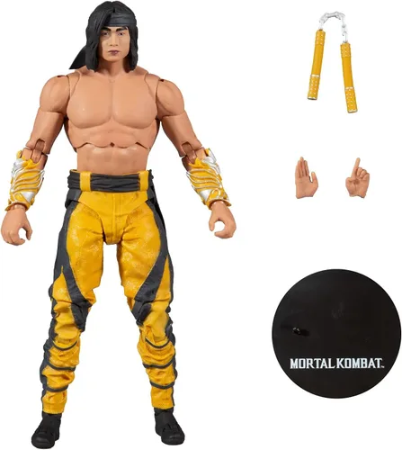 Miniatura 6 de McFarlane Toys Mortal Kombat Liu Kang (Fighting Abbot) Figura de acción de 7 pulgadas con accesorios