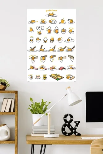 Miniatura 13 de Trends International - Póster de Gudetama con diseño de cuadrícula, para pared, 14.725 x 22.375 pulgadas, versión con marco de madera tipo granero