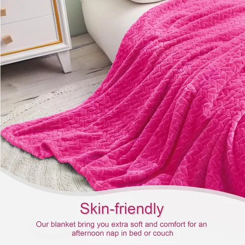 Miniatura 7 de Exclusivo Mezcla Manta de Vellón Tamaño King para Cama, 90x104 Pulgadas Mantas de Franela Jacquard Suaves y Acogedoras, Ligeras Afelpadas Cálidas
