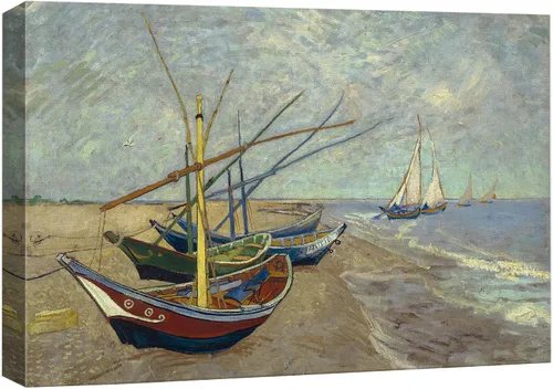 Miniatura 22 de Van Gogh - Lienzo con diseño giclée de olivos con cielo amarillo y sol, arte de pared de galería, estirado y enmarcado, listo para colgar, 24 x 36