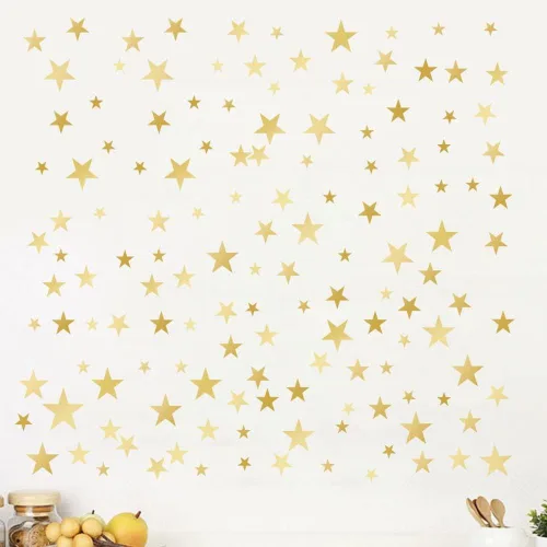 Miniatura 4 de Calcomanías de vinilo con diseño de estrellas para guardería, dormitorio, habitación de niños o niñas, sala de juegos, aula, sala de estar, dorado