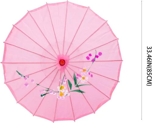 Miniatura 24 de THY COLLECTIBLES Sombrilla china japonesa de 33 pulgadas para bodas, fotografías, disfraces, cosplay, decoración y otros eventos (azul)