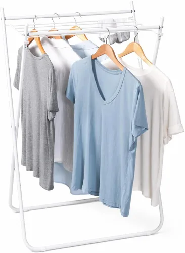 Honey-Can-Do Estante de secado de ropa plegable de metal, estante plegable para ropa con capacidad para 40 libras, diseño apto para colgar con patas