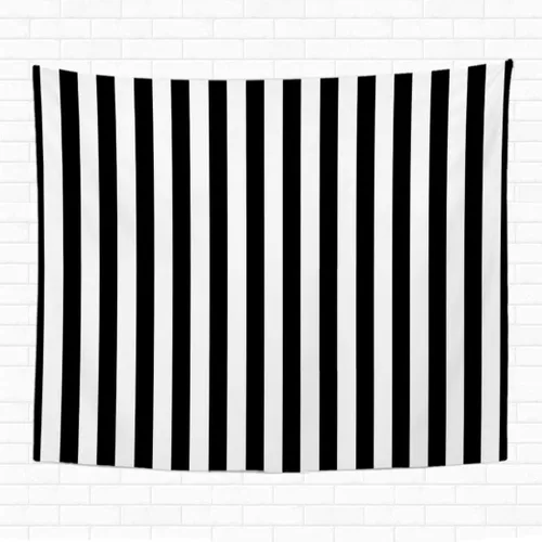 Tapiz de 50 x 60 pulgadas para colgar en la pared, diseño de rayas blancas y negras, abstracto en blanco, clásico, tapices decorativos para el
