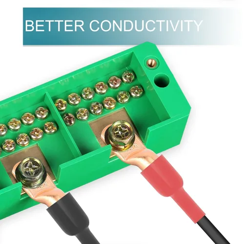 Miniatura 4 de 8 piezas de extremos de cable de batería, conectores de alambre calibre 1/0, lengüetas de alambre de cobre 1/2, ojales de cobre desnudo con tubo