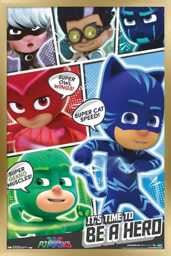 Miniatura 18 de Trends International PJ Masks - Póster de pared, 14.725 x 22.375 pulgadas, versión enmarcada de madera de granero