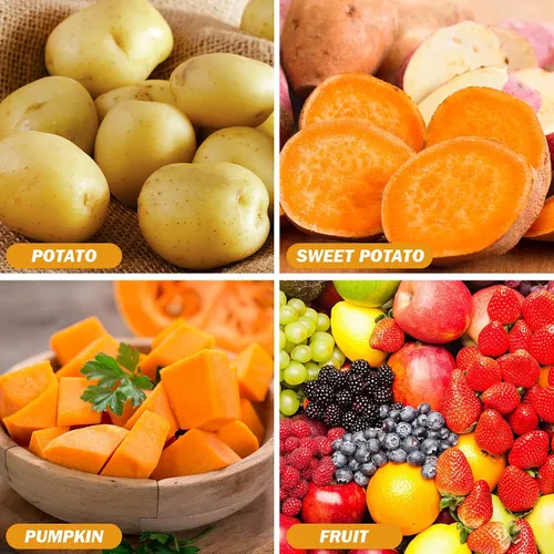 Miniatura 9 de Housoutil 1 prensa manual de patatas de acero inoxidable para puré de papas fáciles de puré de patatas dulces y más, no requiere electricidad