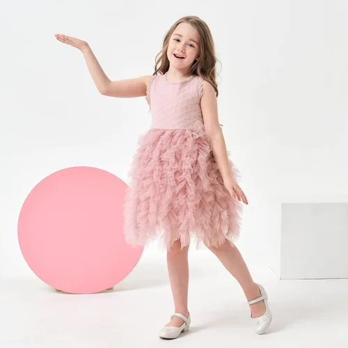 Miniatura 2 de Miipat Vestido tutú para niñas pequeñas, con volantes, de tul sin mangas, vestido de fiesta de princesa