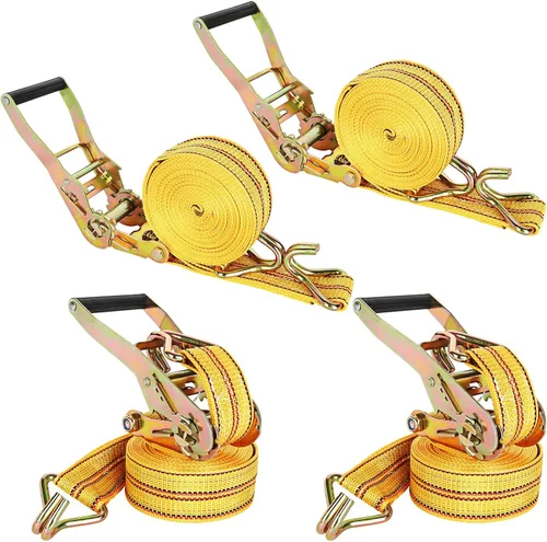 Miniatura 9 de Paquete de 2 correas de amarre de trinquete, 2 pulgadas x 33 pies, 10,000 libras de resistencia a la rotura, correas de amarre de carga resistentes