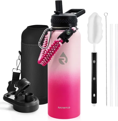 Miniatura 39 de RAYMYLO Botella de agua aislada de 24 onzas, de acero inoxidable con triple pared al vacío (fría durante 48 horas, caliente durante 24 horas), a