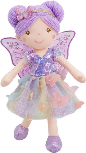 Miniatura 23 de June Garden Muñeca de hada del jardín encantado de 16 pulgadas Brielle - Muñeca de conejo de peluche rellena y suave para niña, regalo de Pascua