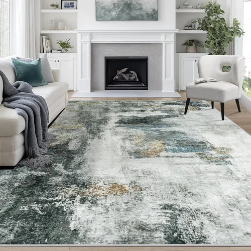 Miniatura 30 de 5x7 Area Rugs for Living Room Rug Washable: Abstract Rug for Dining Room Bedroom Carpet Non Slip 5 by 7 Indoor Modern Nursery Home Office Beige