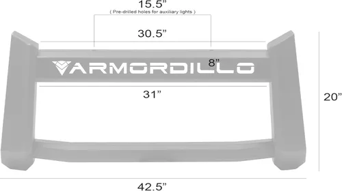Miniatura 5 de Armordillo 8704585 BR1 Series Bull Bar - Negro mate para Toyota Tundra 2007-2018 / Sequoia 2008-2019