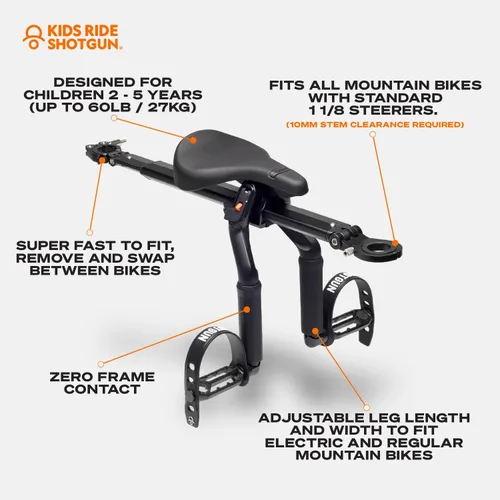 Miniatura 8 de Kids Ride Shotgun - Child Bike Seat & Handlebar Combos - Front Mounted, for Children Aged 2~5 Years, Fits Most Adult Modern Mountain Bikes