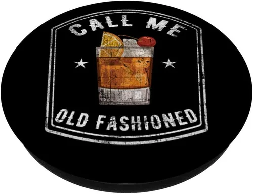 Miniatura 2 de Vintage Call Me Old Fashioned Whiskey Funny Print PopSockets Grip and Stand para teléfonos y tabletas