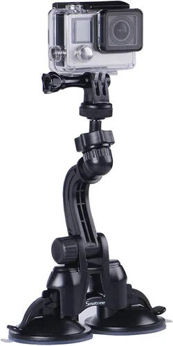Smatree Soporte de doble ventosa, soporte para automóvil compatible con OSMO 360/Gopro hero 13/12/11/10/9/8/7/Max/6/5/4/3+/3, para DJI OSMO Action