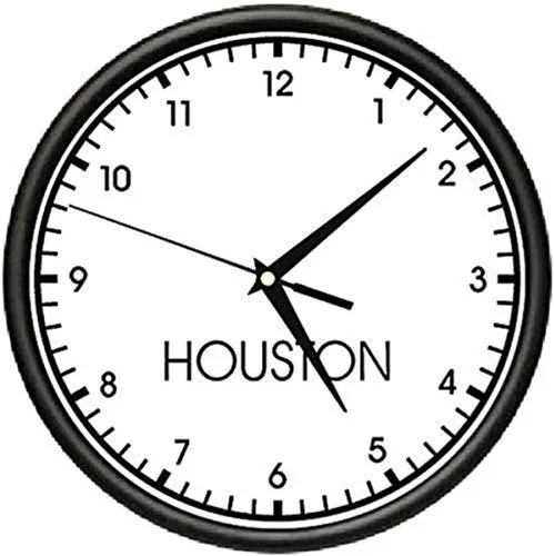 SignMission Houston TIME Reloj de pared Zona horaria mundial Reloj Oficina Negocios