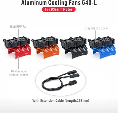 Miniatura 7 de VINGVO Disipador de calor de enfriamiento del ventilador del motor RC, 28000 RPM, ventilador de motor RC, radiador de aluminio, ventilador