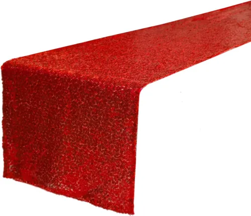 Miniatura 39 de JYFLZQ Camino de mesa de lentejuelas negras de 12 x 72 pulgadas, manteles de mesa de tela con lentejuelas negras brillantes - Caminos brillantes