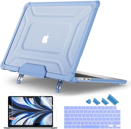 Miniatura 15 de Batianda Funda resistente para MacBook Air de 15 pulgadas 2026 M5 2025 M4 2024 2023 versión modelo A3448/A3241/A3114/A2941, soporte plegable Caqui