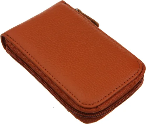 Miniatura 36 de RFID mini organizador de tarjetas de crédito, cuero auténtico, billetera compacta con visor de identificación, S, Negro
