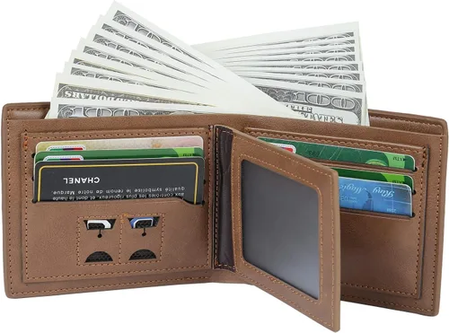 Miniatura 6 de Lovejewelry Carteras personalizadas con fotos para hombres, cartera de piel grabada para padre, novio, estilo 4, Personalizable