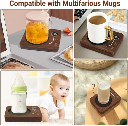 Miniatura 6 de Calentador de tazas de café, calentador de tazas CEROBEAR para escritorio, 3 controles de temperatura, 130 ℉/150 ℉/170 ℉, calentador de tazas