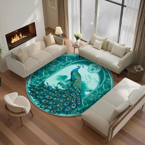 Miniatura 46 de Alfombra abstracta de 3 x 5 para sala de estar, dormitorio, entrada, color azul
