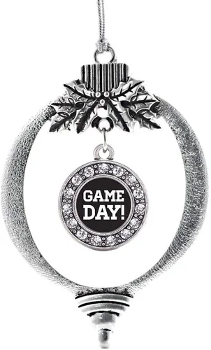 Miniatura 115 de Inspired Silver - Twin One - Adorno festivo de Navidad de plata - Adorno festivo de árbol de Navidad con dije de círculo y circonita cúbica